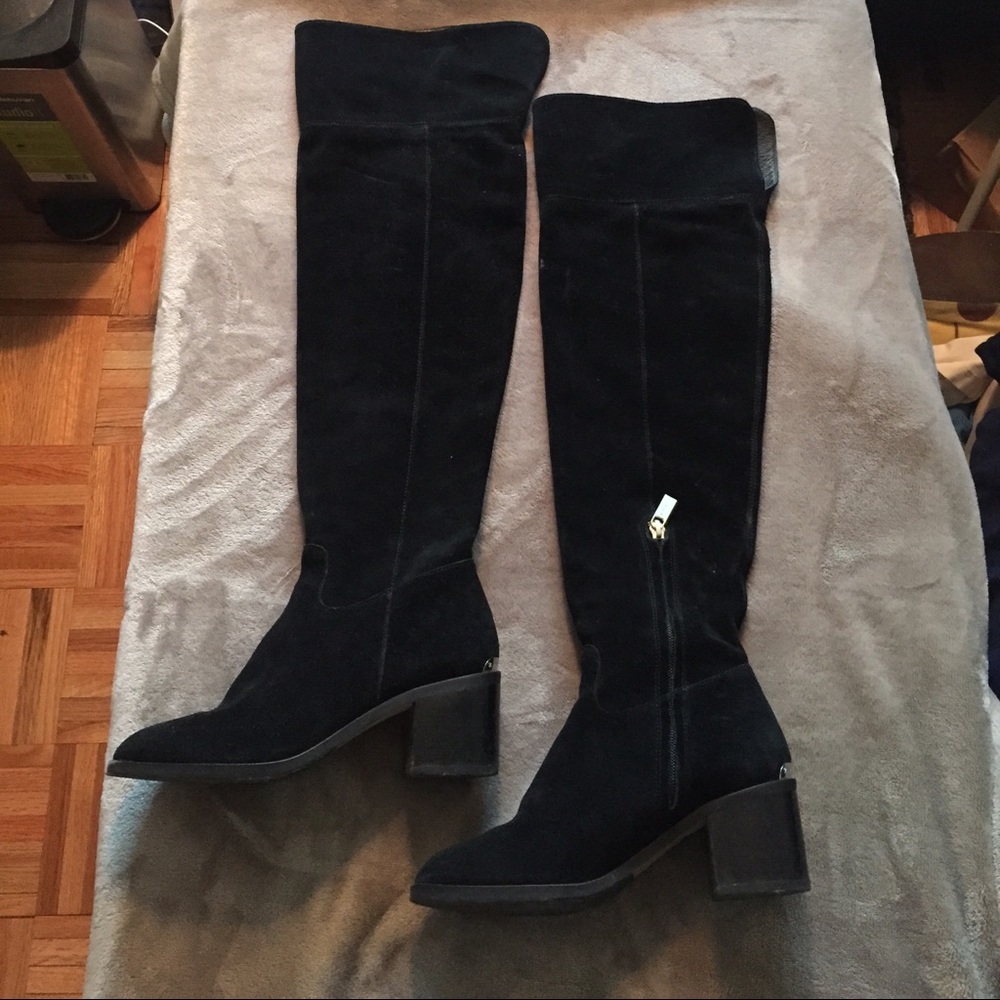 Michael Kors Over-the-knee black suede boots